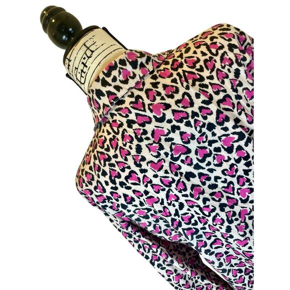 VICTORIA SECRET PJ TOP PINK HEARTS CHEETAH SZ M L SOFT AESTHETIC ANIMAL PRINT - Picture 12 of 15